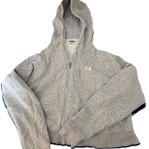 Under Armour Light Heather Gray Hooded Full-Zip Jacket